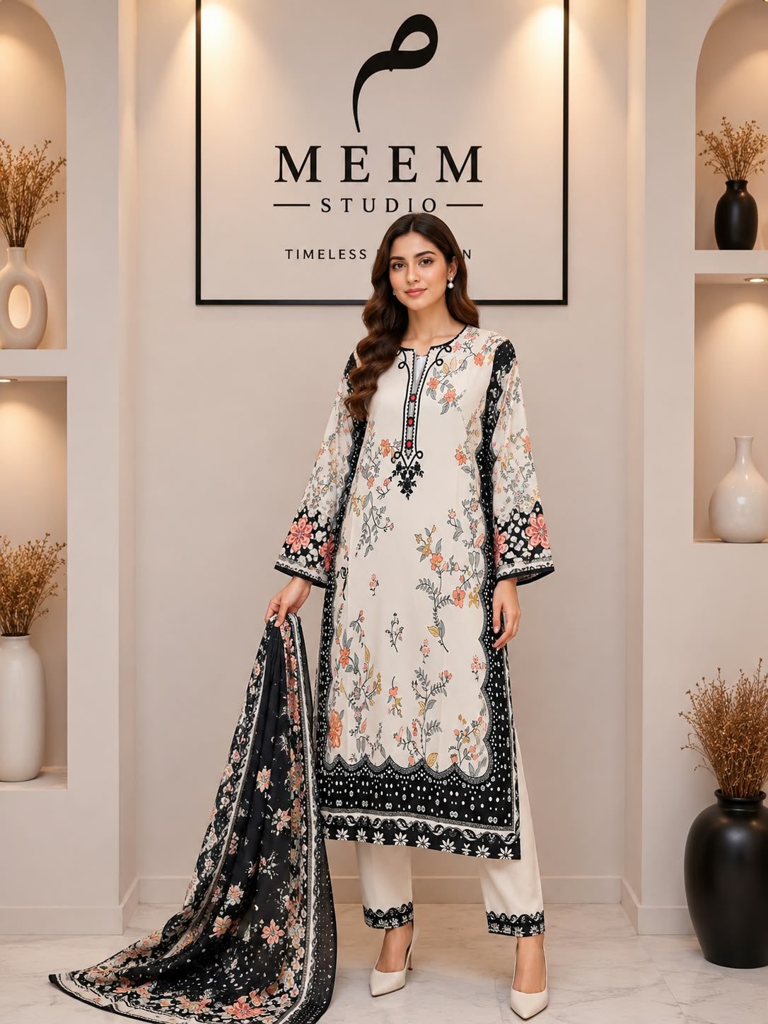 Elegant 3-Piece Long Kaftan Set