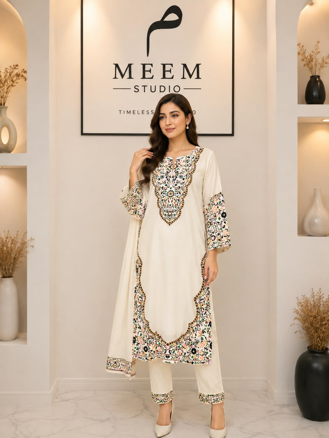 Elegant 3-Piece Long Kaftan Set