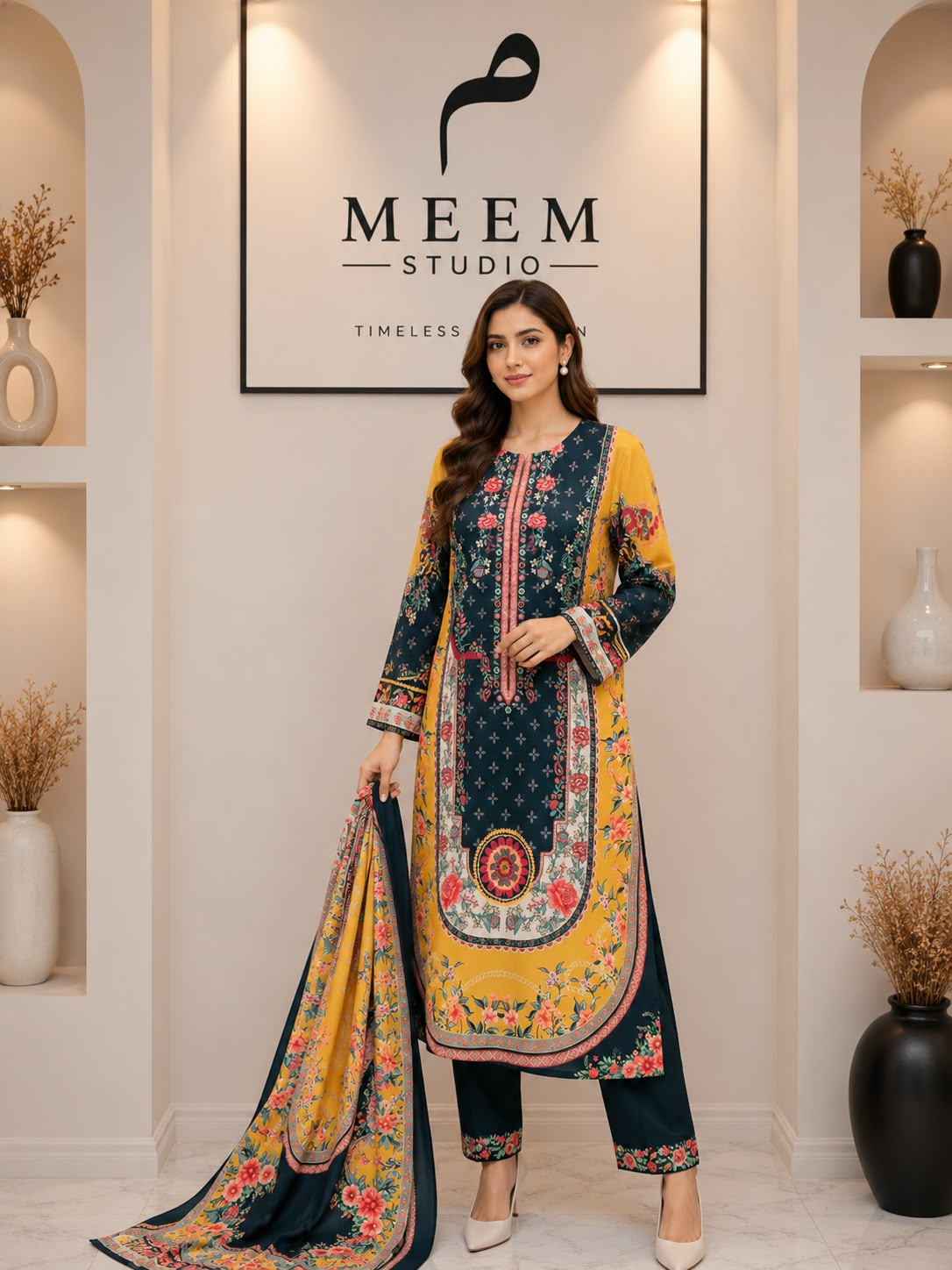 Elegant 3-Piece Long Kaftan Set