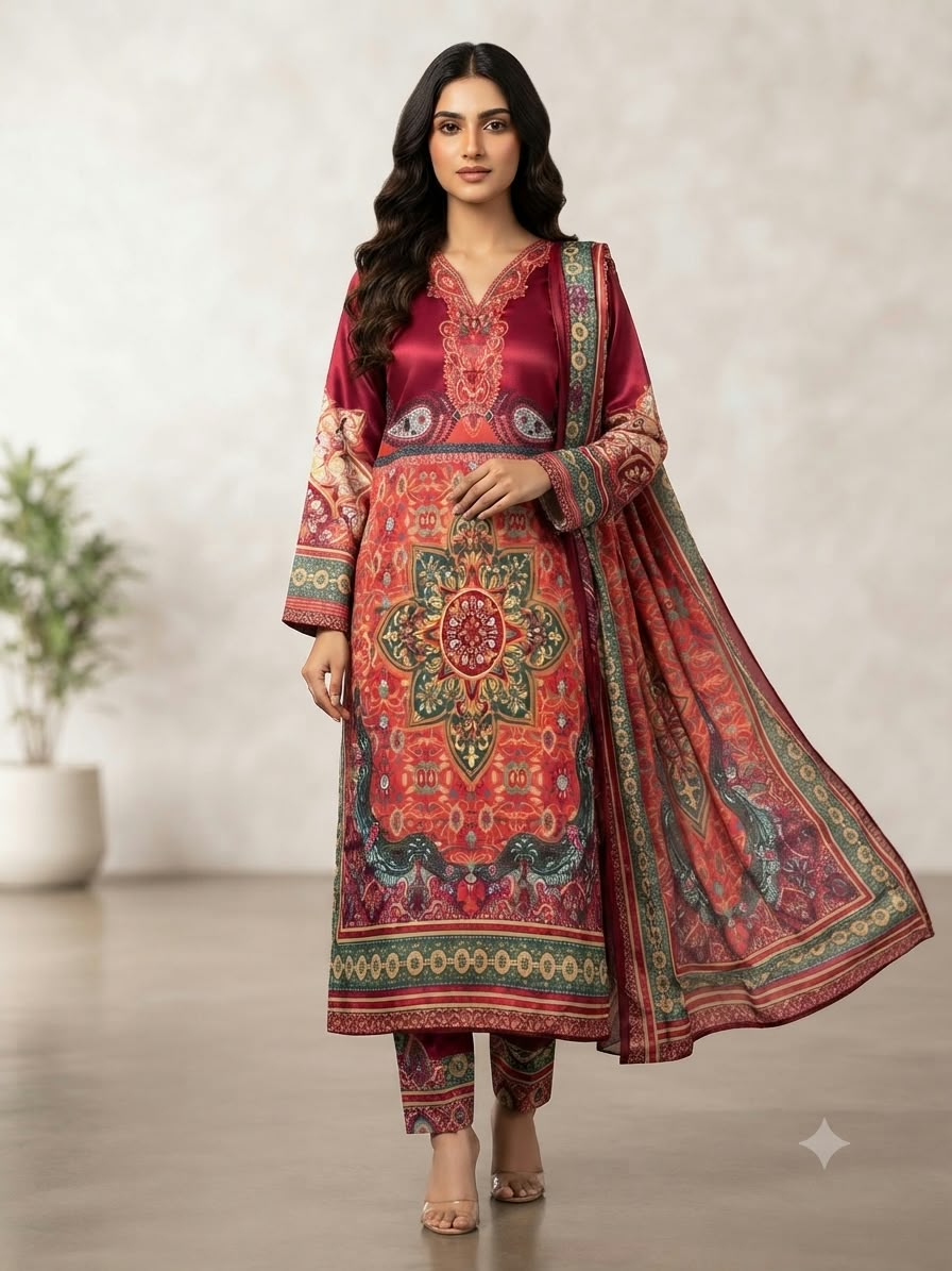 Elegant 3-Piece Long Kaftan Set